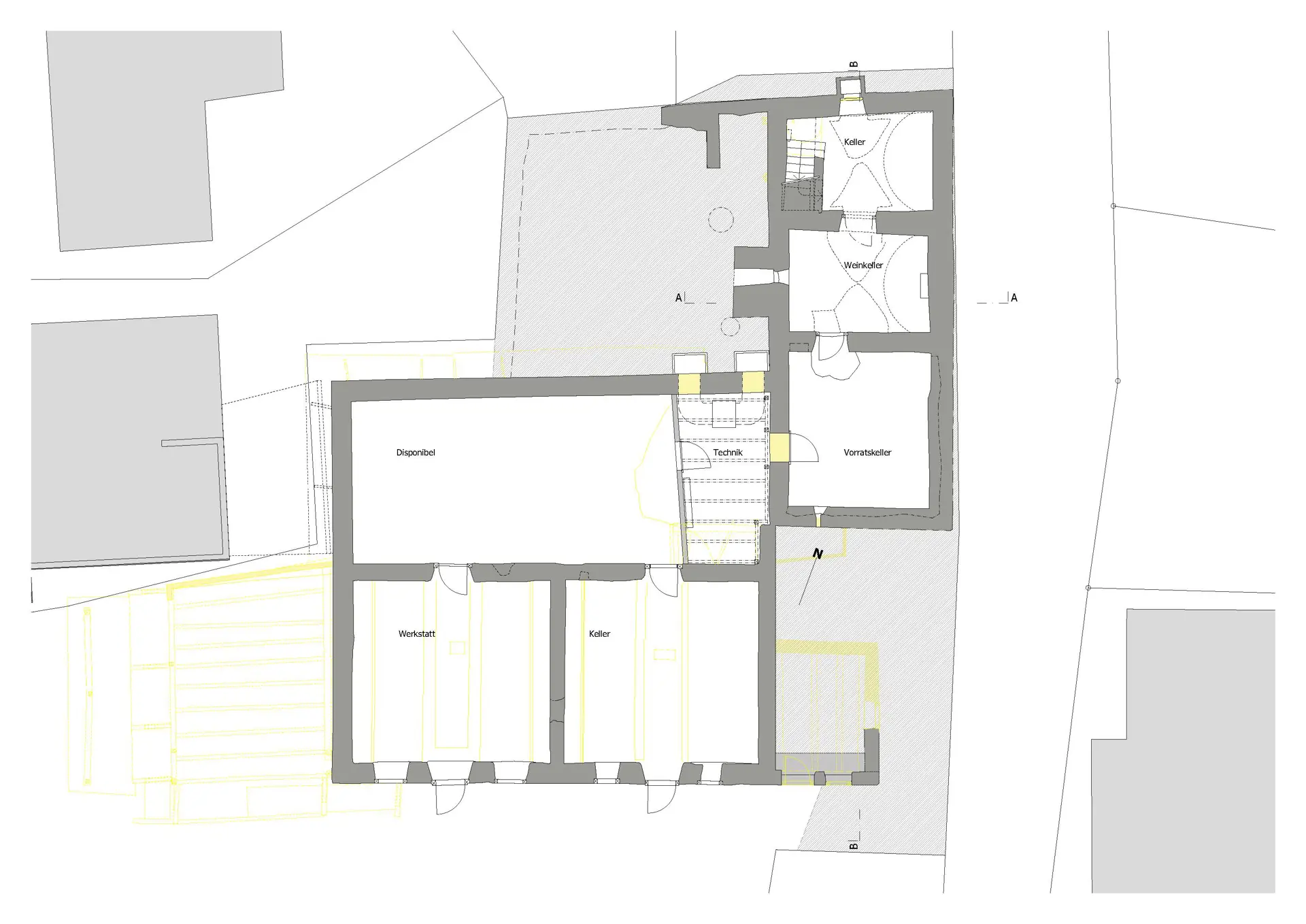 33_Sanierung und Umbau_Wohnhaus Dorfstrasse Almens_Grundriss Untergeschoss